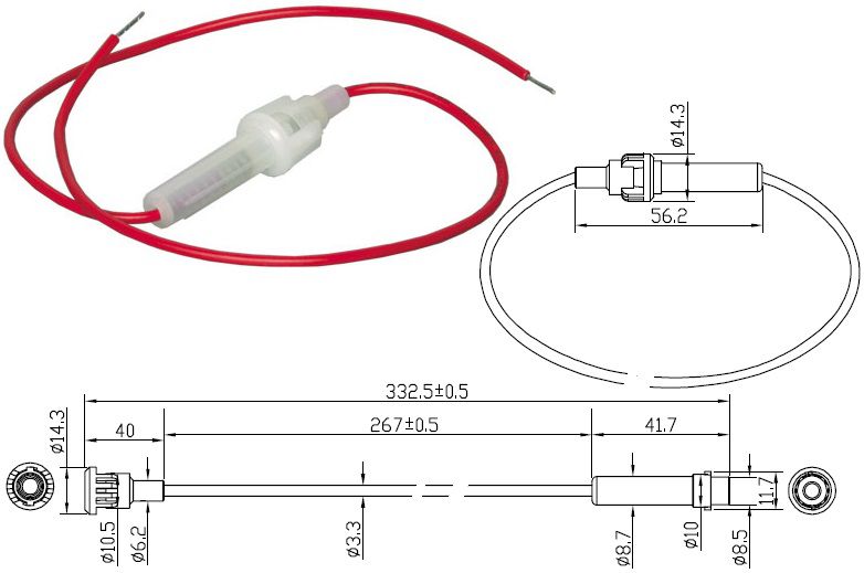 Porta fusible aereo para 5x20mm Natural
